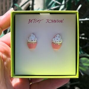 Betsey Johnson Pink Cupcake Earrings